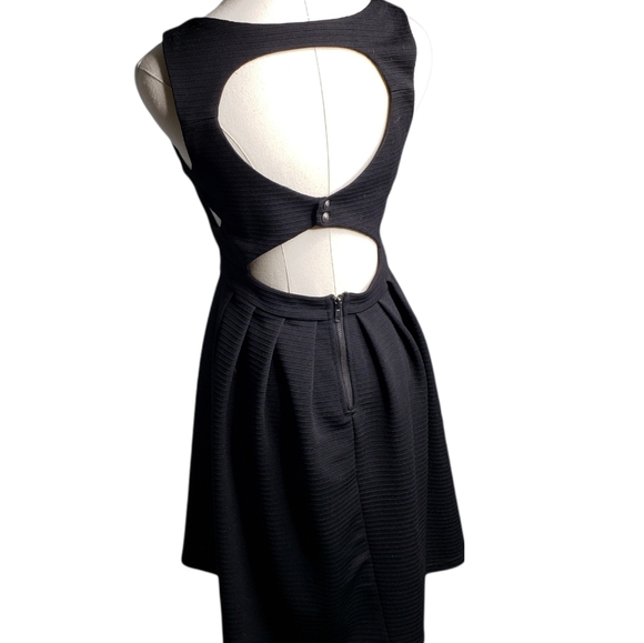 YA Sleeveless Little Baxk Black Keyhole Dress Sparkle Built In Side Cutouts EUC - Picture 6 of 8